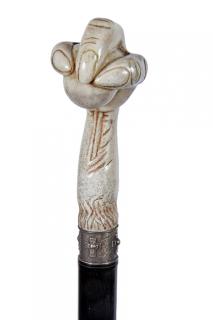 Appraisal: Stag Sword Cane- th Century- A carved stag hand holding