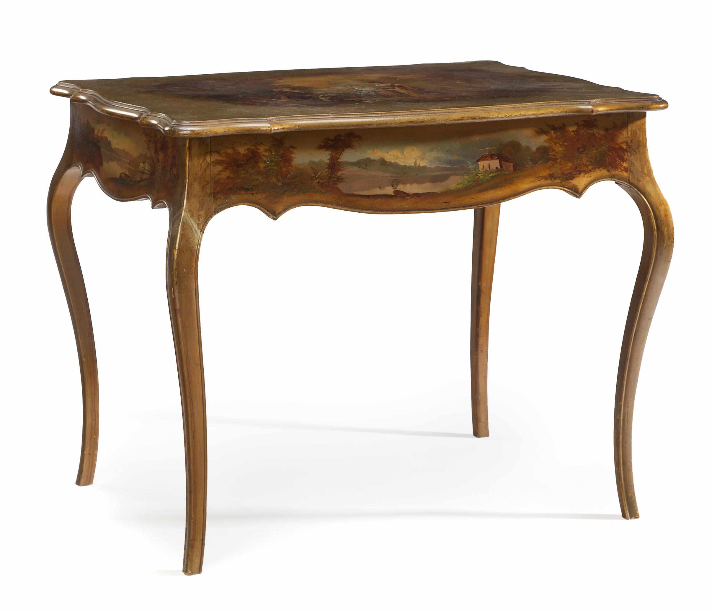 Appraisal: A Louis XV style Vernis Martin center table first quarter