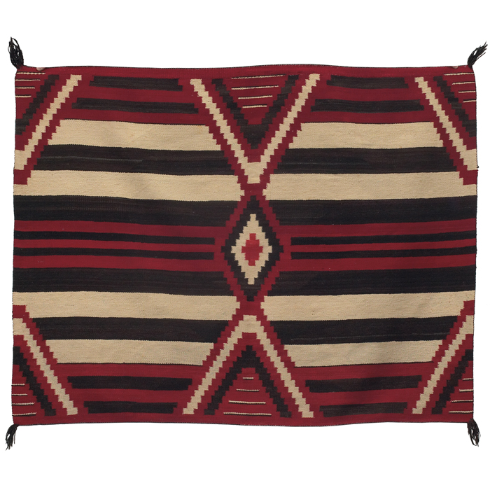 Appraisal: Navajo rug c - third phase chief's revival diamond pattern