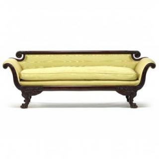 Appraisal: American Classical Carved Sofa circa 's attributed to Philadelphia mahogany