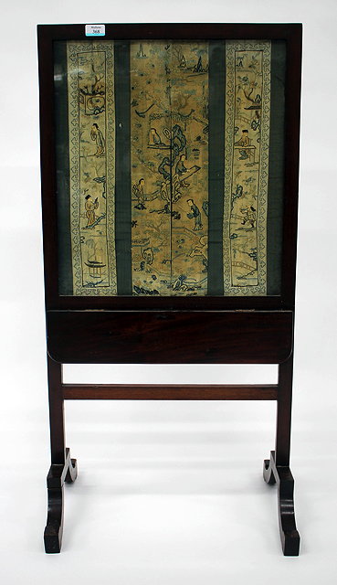 Appraisal: A TH CENTURY CHINESE SILK PANEL mounted in a glazed