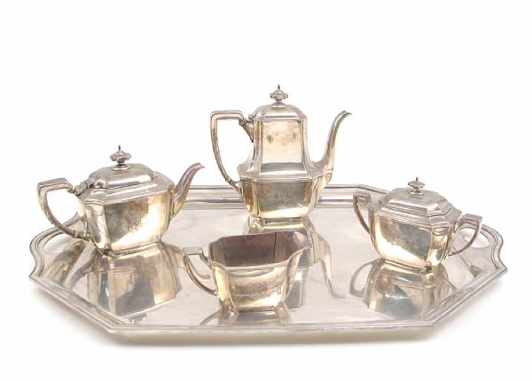 Appraisal: A sterling four piece tea and coffee set with matching