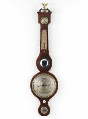 Appraisal: A Mahogany Wheel Barometer by F Belloni Shaftesbury England th