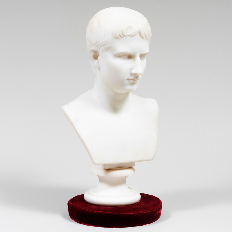 Appraisal: EUROPEAN WHITE MARBLE BUST OF CAESAR AUGUSTUS AFTER THE ANTIQUE