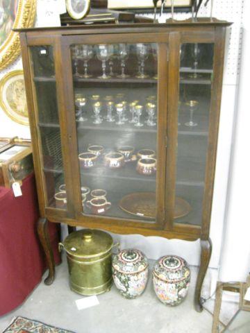 Appraisal: China Cabinet glass front wood shelves tall wide deep