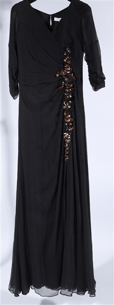 Appraisal: Black full-length Carolina Herrera silk dress condition like new without