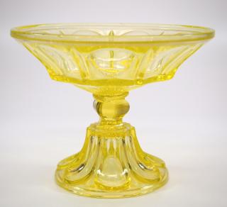 Appraisal: Pattern A mid th century pressed glass Bigler compote Boston