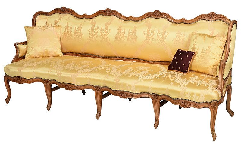 Appraisal: Provincial Louis XV Carved Sofa French th or th century