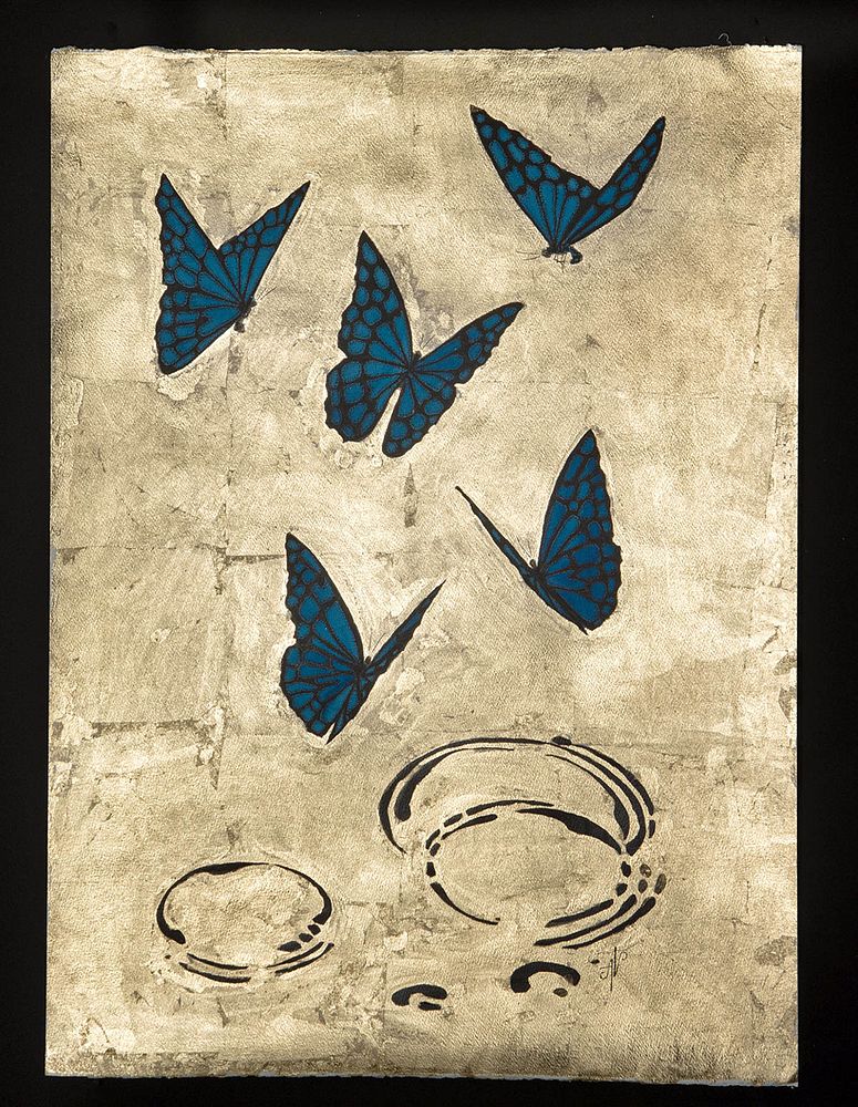 Appraisal: Alena Vavilina Butterflies Series Mixed Media Alena Vavilina Russia b