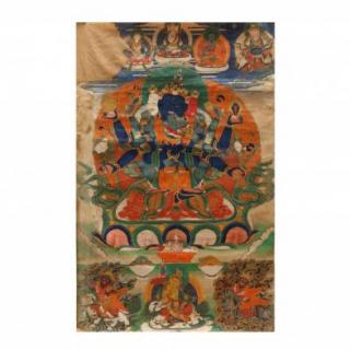 Appraisal: A Tibetan Thangka of Guhyasamaja th century the three headed