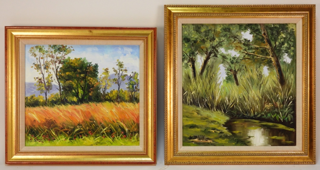 Appraisal: PR A ALVAREZ IMPRESSIONIST LANDSCAPE PAINTINGS United States th CenturyIncludes