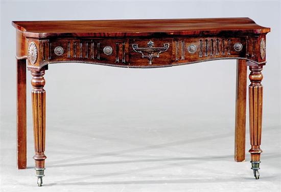 Appraisal: William IV style carved mahogany side table late th century