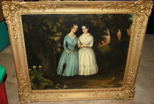 Appraisal: OIL PAINTING ON CANVAS DEPICTING MARIAH ANDJOANNA THE DAUGHTERS OF