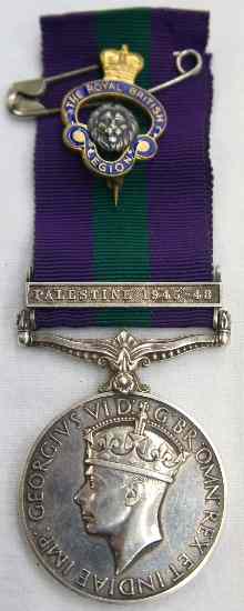 Appraisal: - RAF Medal with Palestine Bar awarded to Cpl H