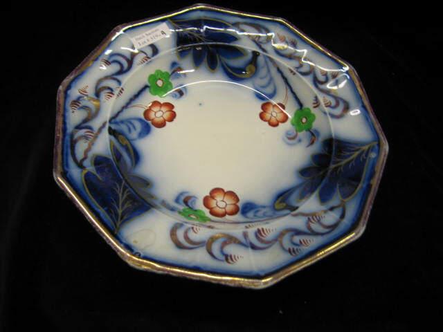 Appraisal: Flow Blue Ironstone Bowl polychrome floral