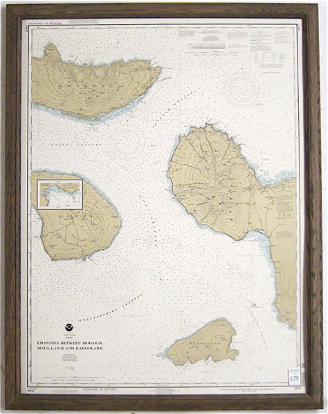 Appraisal: NAUTICAL CHART Channels Between Molokai Maui Lanai and Kahoolawe Published