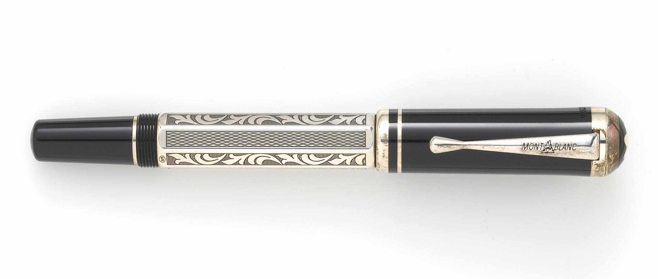 Appraisal: MONTBLANC Marcel Proust Limited Edition Fountain Pen Hexagonal engraved sterling