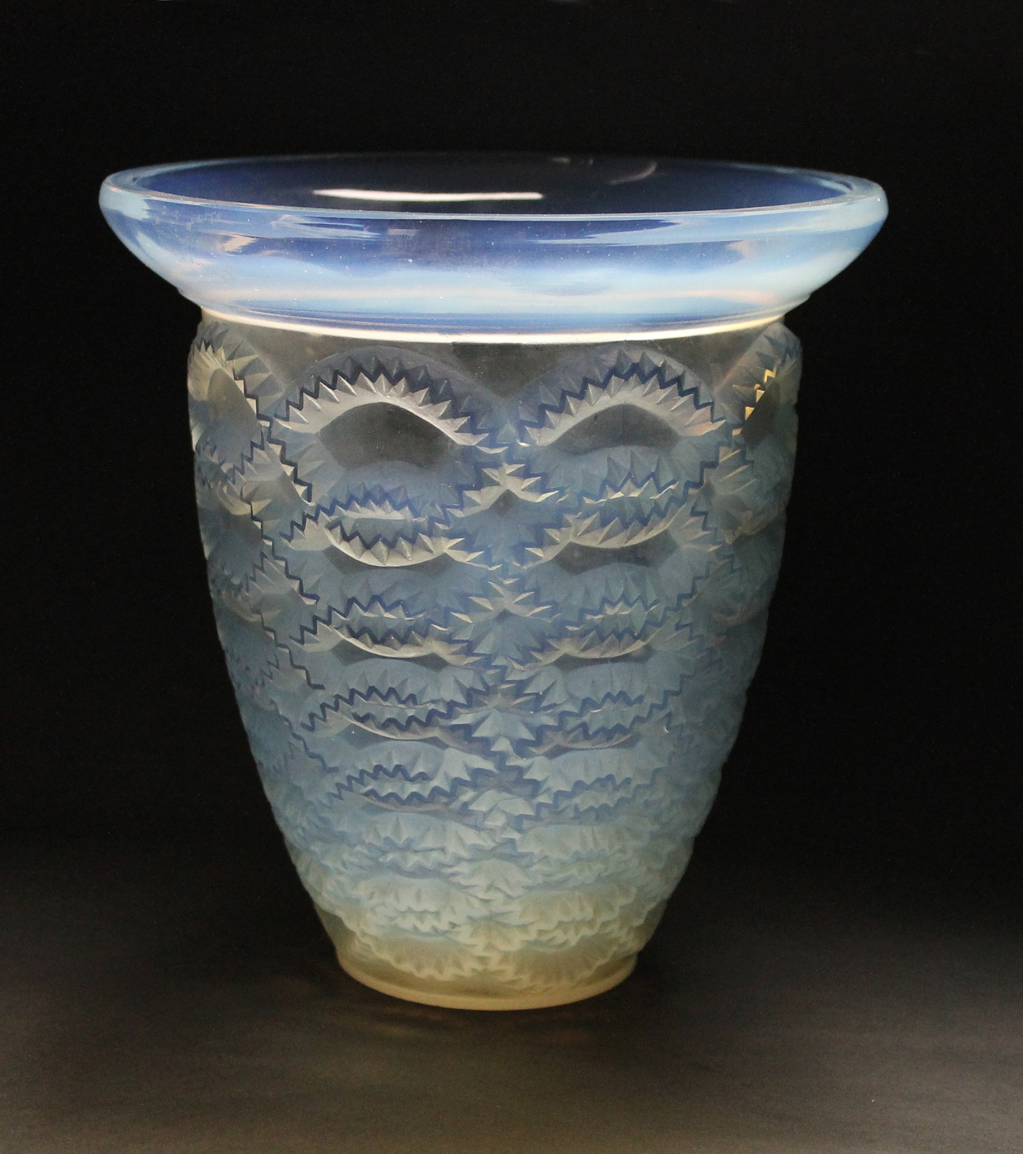 Appraisal: A Lalique 'Guirlandes' opalescent glass vase circa etched R Lalique