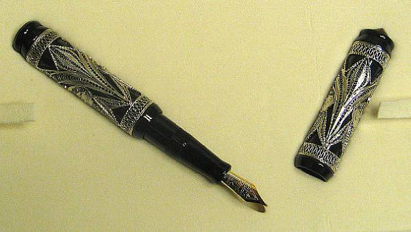 Appraisal: VISCONTI Resin and Sterling Silver Taj Mahal Fountain Pen Crafted