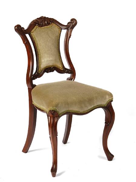 Appraisal: A set of six Rococo style walnut dining chairs height