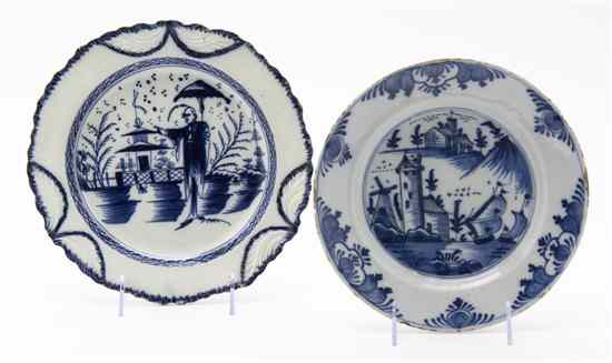 Appraisal: A Bristol Delft Plate having blue and white scenic decoration