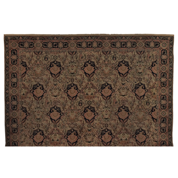 Appraisal: Wilton rug c floral pattern on a tan field minor