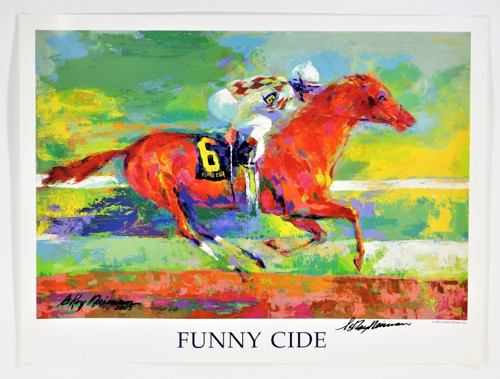 Appraisal: LEROY NEIMAN FUNNY CIDE HORSE RACING LITHOGRAPH United States -