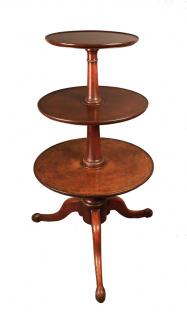 Appraisal: English George III Mahogany Dumbwaiter Three tray molded tiers raised