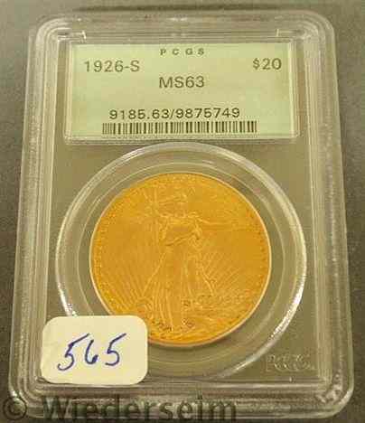 Appraisal: -S Twenty dollar gold St Gaudens PCGS