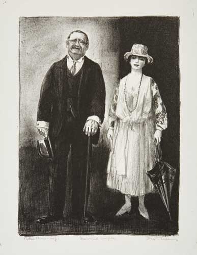 Appraisal: GEORGE BELLOWS Married Couple Lithograph x mm x inches full