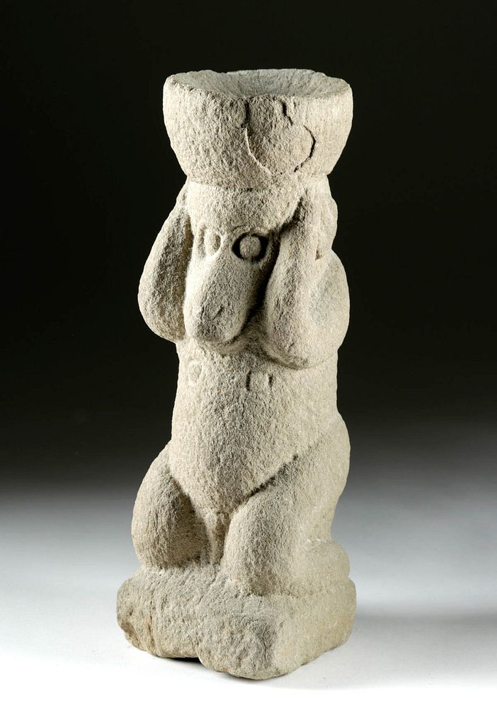 Appraisal: th C Majapahit Stone Hanuman Figure Monkey-Form Originally Listed At