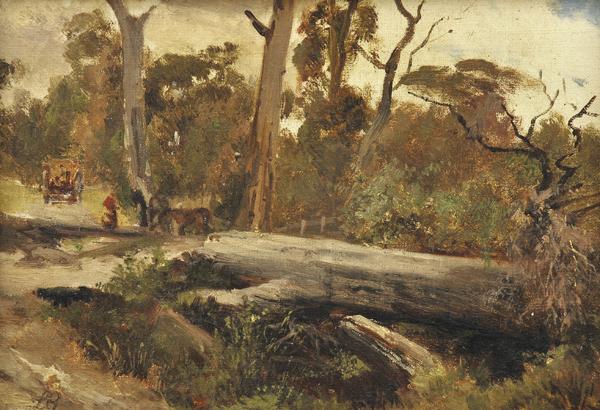 Appraisal: LOUIS BUVELOT - A Bush Track at Fernshaw oil on