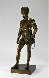 Appraisal: French Bronze Sculpture of Young Male Fencer FRANCE TH CENTURY