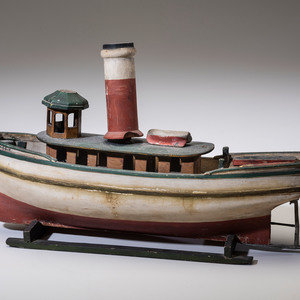 Appraisal: A Painted Wood Model of the Tugboat Maggie th Century