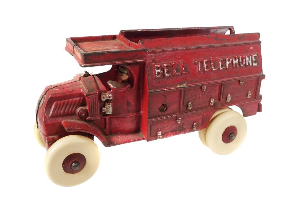 Appraisal: Hubley cast iron red Bell Telephone work repair truck Truck