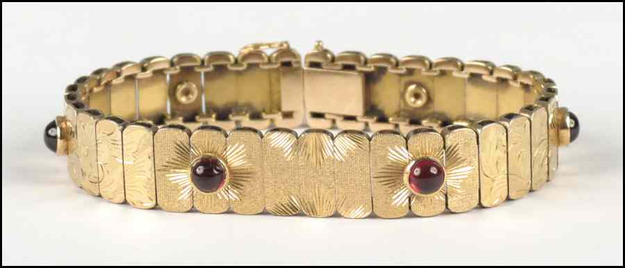 Appraisal: VICTORIAN GILT SILVER AND GARNET BRACELET Stamped Condition No Specific