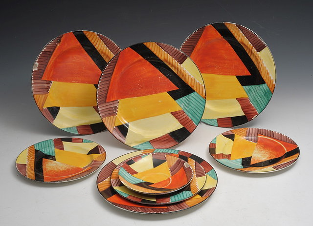 Appraisal: Susie Cooper British - for Gray's PotterySet of four 'Geometric'