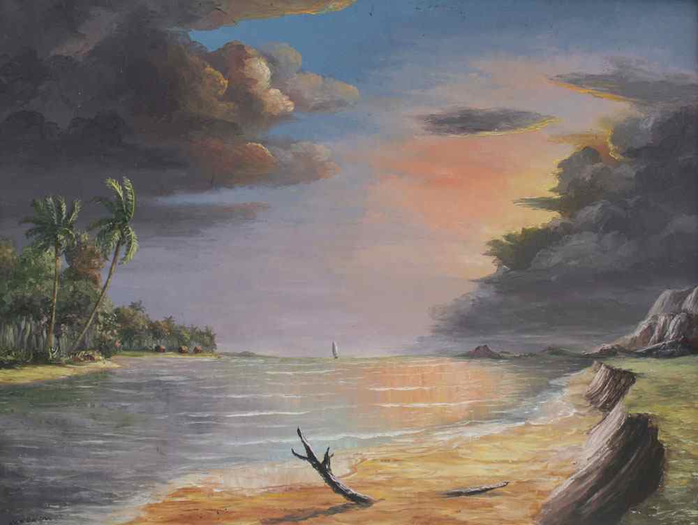 Appraisal: DERCAR Lewis Van American th C ''The Lagoon'' OIL Canvas