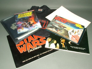 Appraisal: Star Wars-A collection of memorabilia including - calendars Letraset transfer