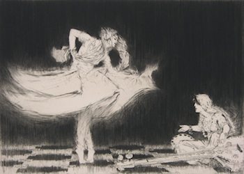 Appraisal: Troy Sylvanus Kinney American - Harem dancer Etching on paper