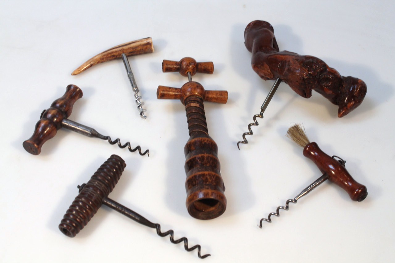 Appraisal: A quantity of various wooden corkscrews early thC and later