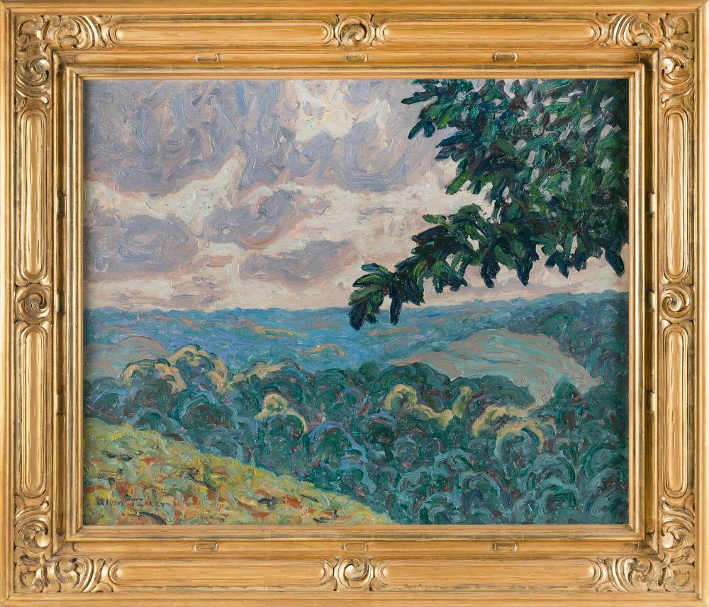 Appraisal: ALLEN TUCKER NEW YORK - OVERLOOKING THE VALLEY OIL ON