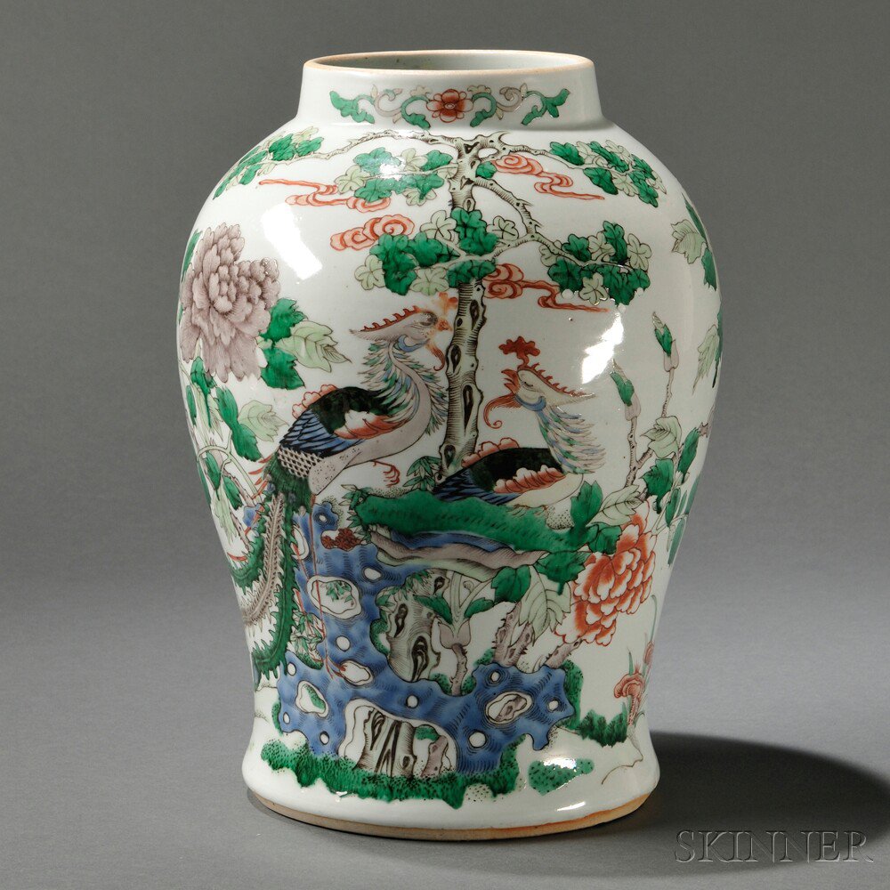 Appraisal: Famille Verte Vase China th century or later baluster form