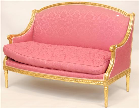 Appraisal: ANTIQUE LOUIS XVI -STYLE GILTWOOD CANAPE H