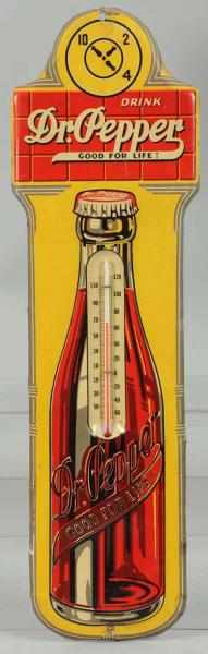 Appraisal: Tin Dr Pepper Bottle Thermometer Circa with light wear small