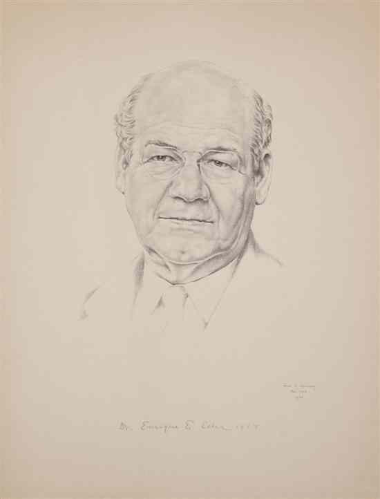 Appraisal: Lino Lipinsky th century Dr Enrique E Ecker pencil drawing