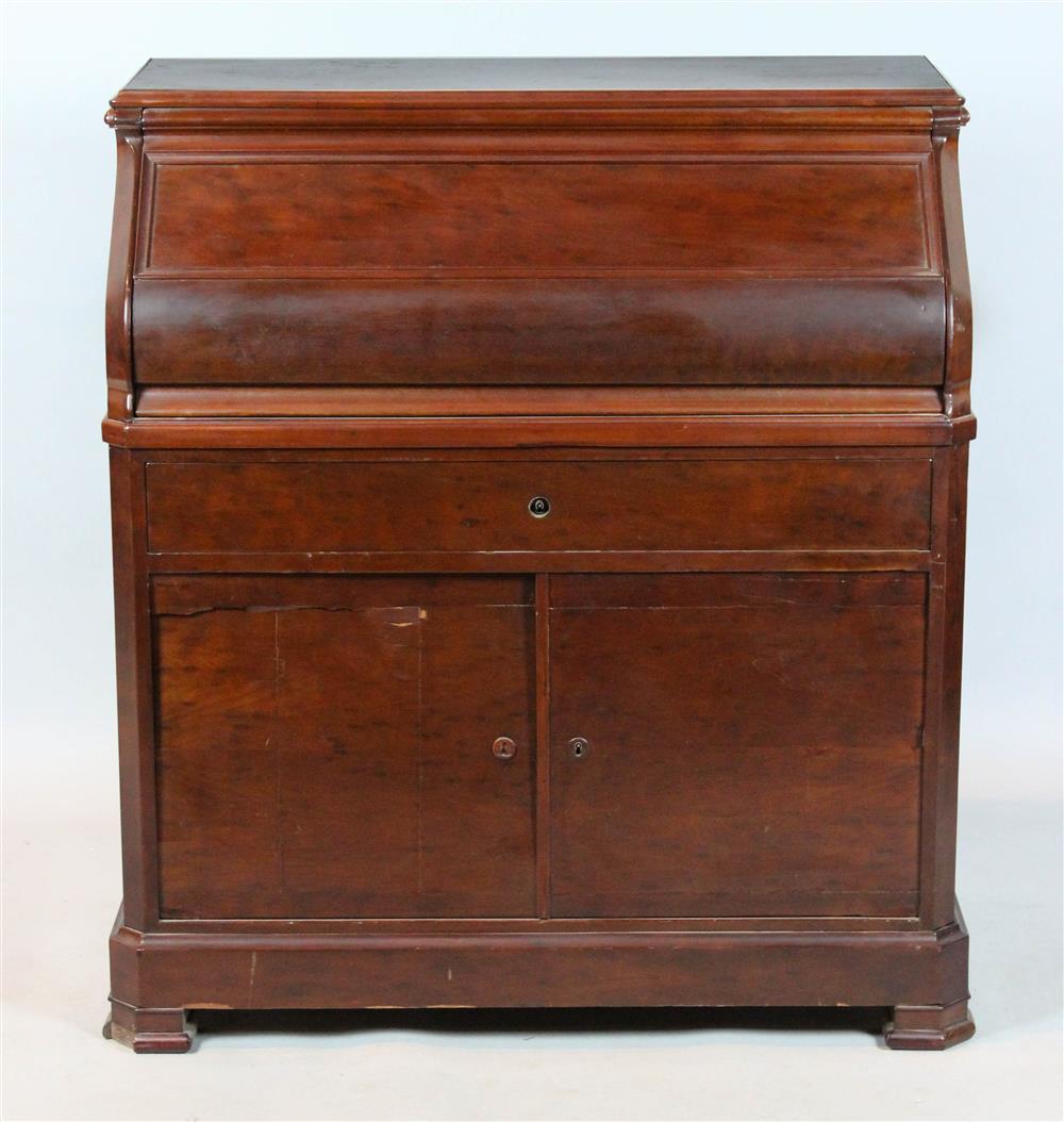 Appraisal: LOUIS PHILIPPE PLUM PUDDING MAHOGANY SECRETAIRE mid- th Century the