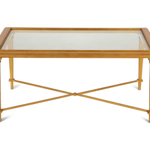 Appraisal: A Neoclassical Style Gilt Painted Coffee Table with Inset Glass