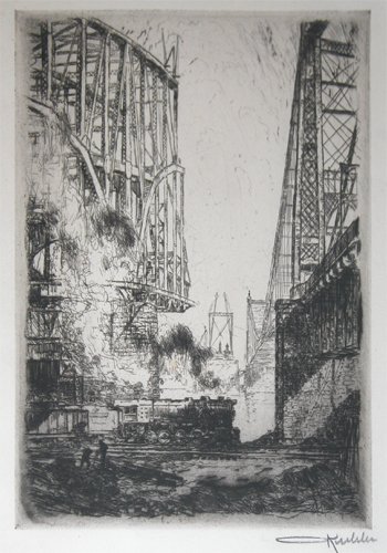 Appraisal: Building Bridges The Point Bridge Pittsburgh Artist Kuhler Otto German-American