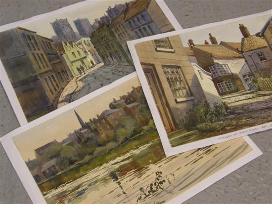 Appraisal: Keith Burtonshaw three watercolours York Durham and Robins Hood Bay